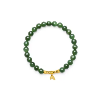 Cuiya Golden Building Hetian Jade Bracelets Jasper Women's