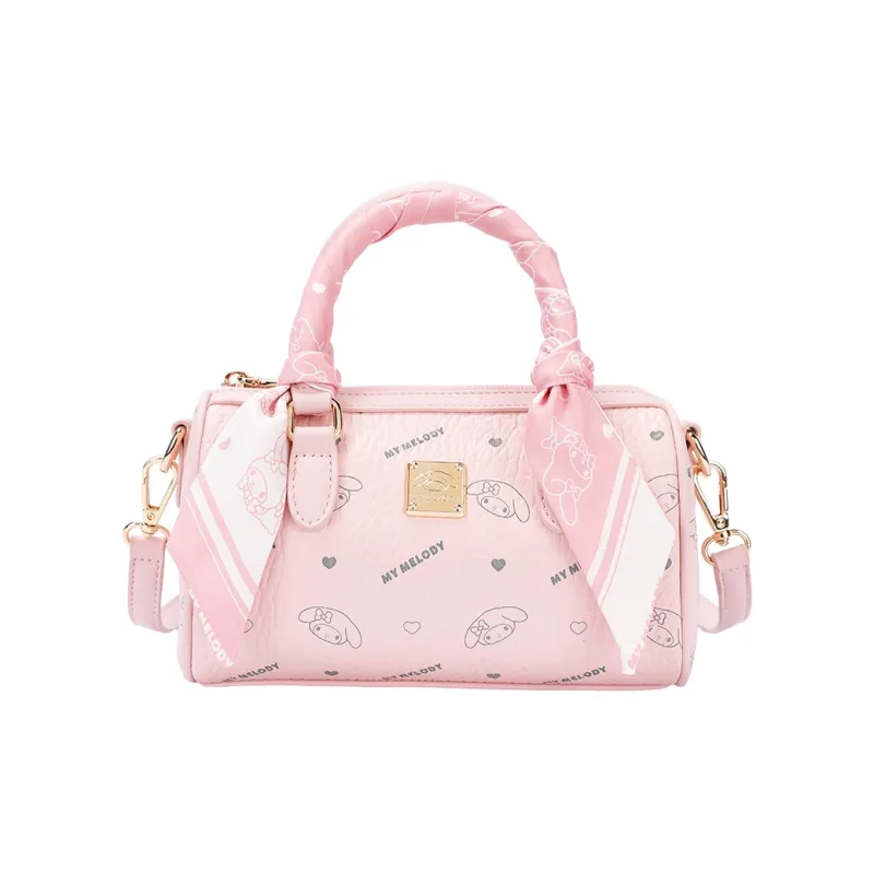 MESUCA Sanrio Melodi Synthetic Leather One Shoulder Portable Boston Bag Women's Pink-5