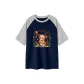 Navy Blue & White Heather Gray