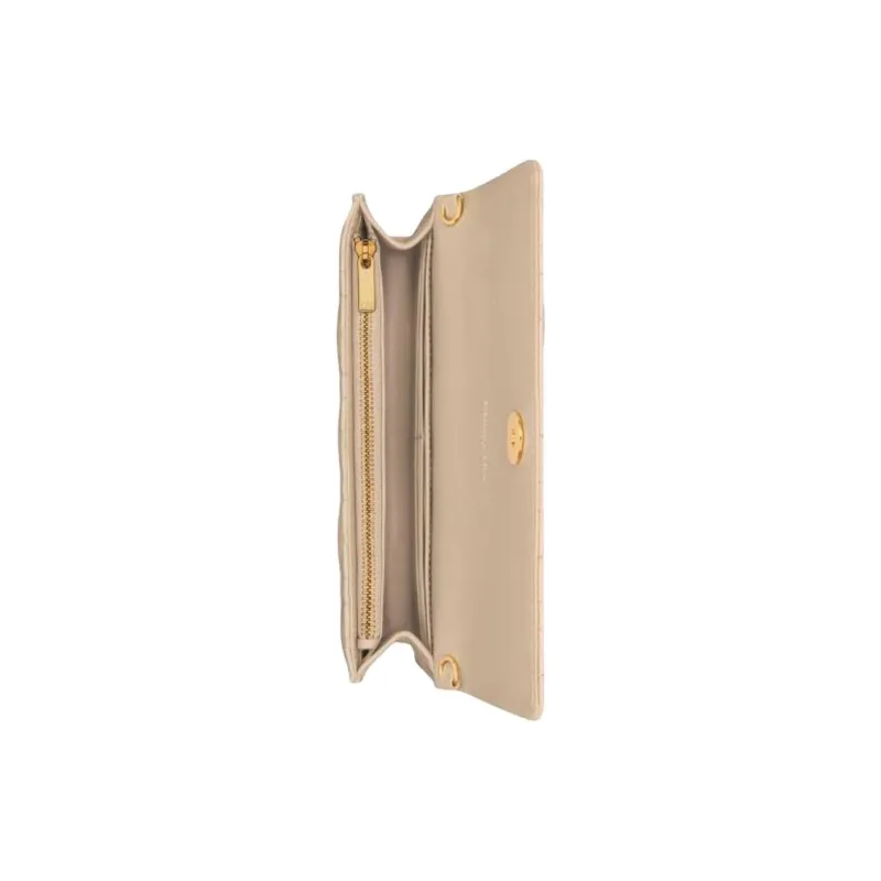 DIOR Caro Cow Leather Shoulder Bag Trumpets Women's Pink Beige-3