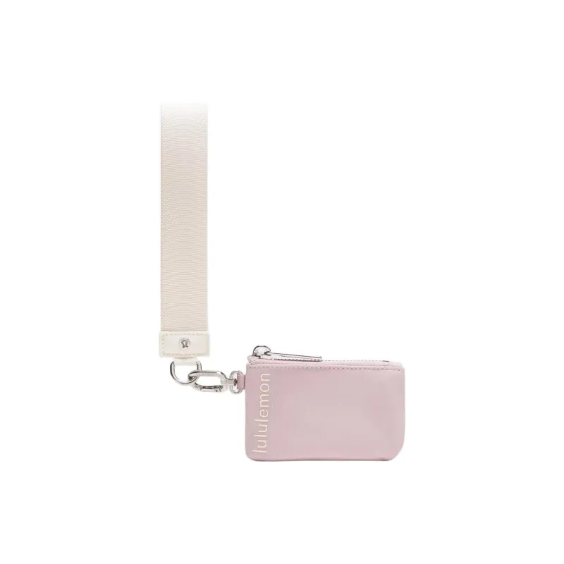 Lululemon Recycled Nylon Wrist Bag Coin Purse Women's Pink Mist & Light Beige-1