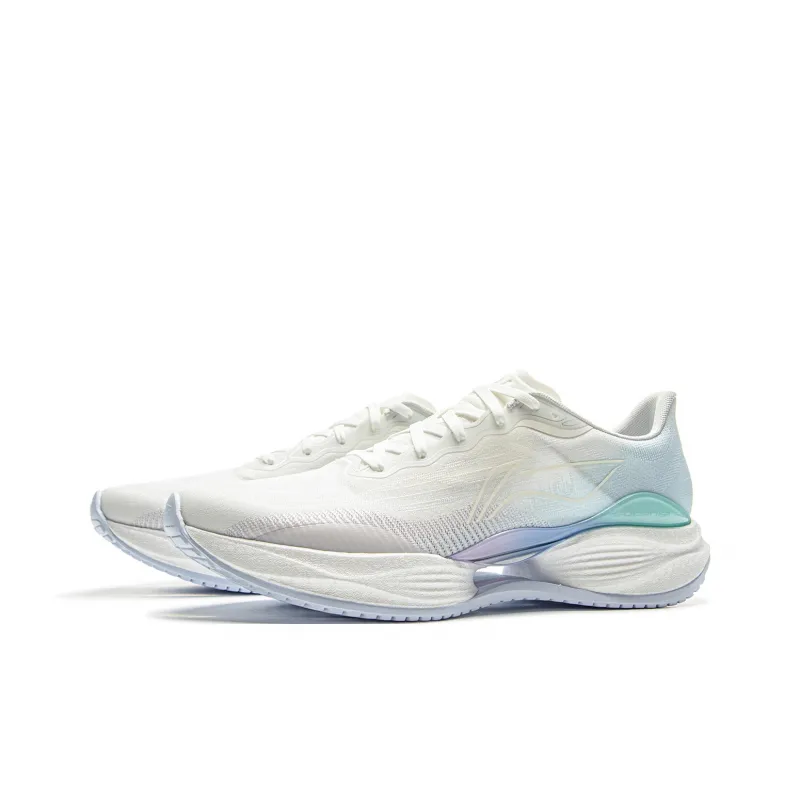 LiNing Super Light 22 Cushioning, Wear Resistant Low Top Physical Fitness Test & Exam Running Shoes Men's White Blue-2