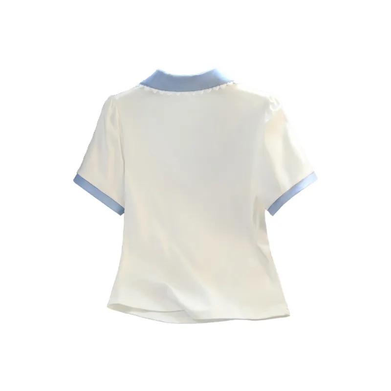 Cypress House T Shirt Women's White & Light Blue-1