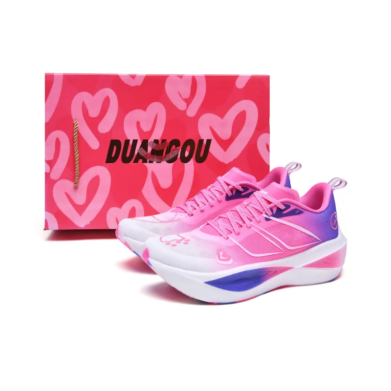 DUANGOU Running Shoes Unisex Low Top Love In Pink Purple-0