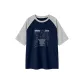 Navy Blue & White Heather Gray