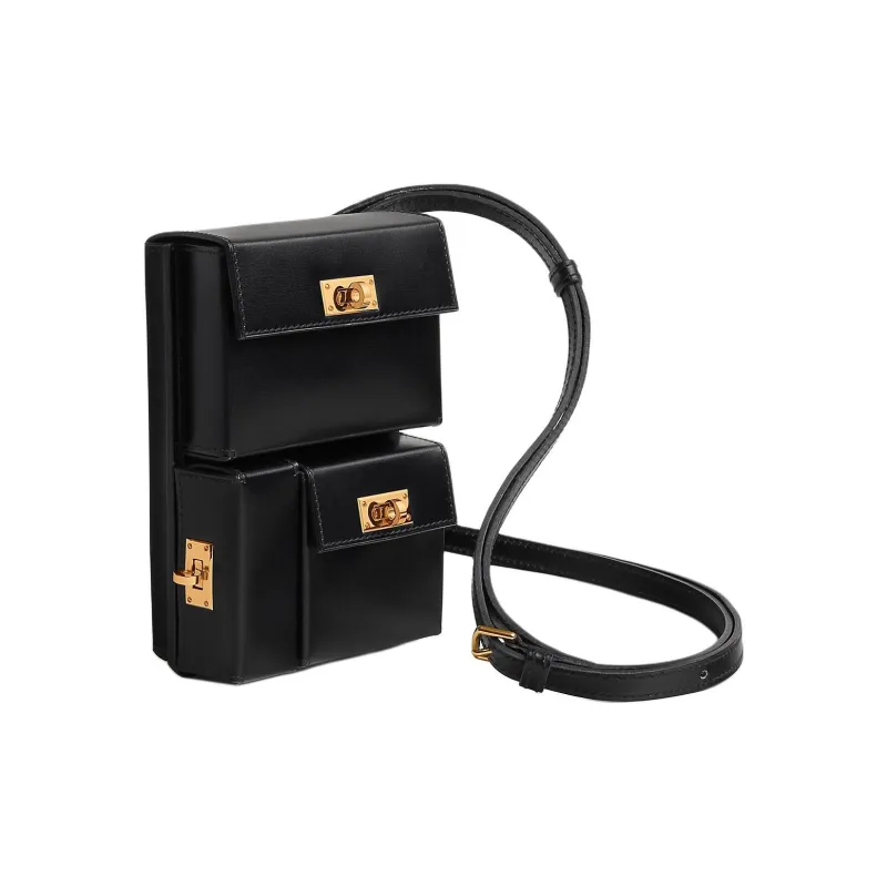 HERMES Kelly Box Calfskin Crossbody Bag, Shoulder Bag Unisex 89 Noir Black-1