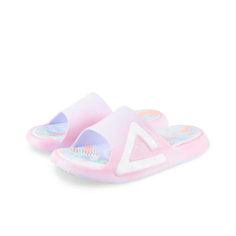 PEAK Tai Ji1.0 Quiet Slip Resistant Abrasion Resistant Slide Slippers Unisex White Pink Blue-3