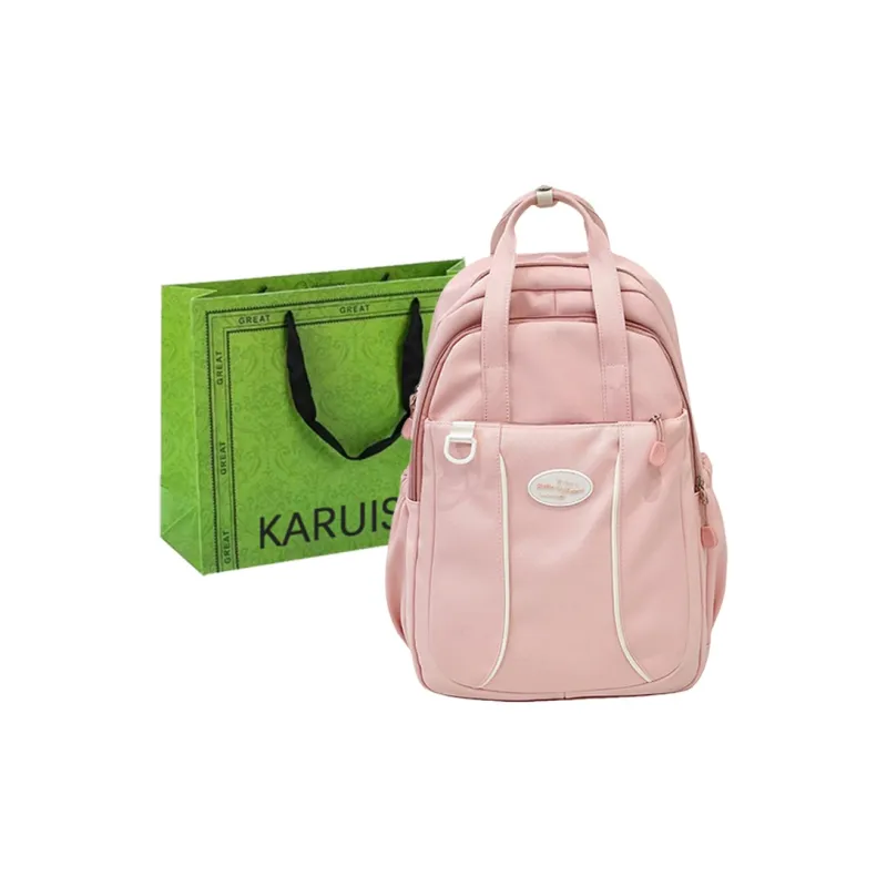 KARUISHA Nylon Backpack Women's Yellow/Pink/Blue/Purple/Black-4