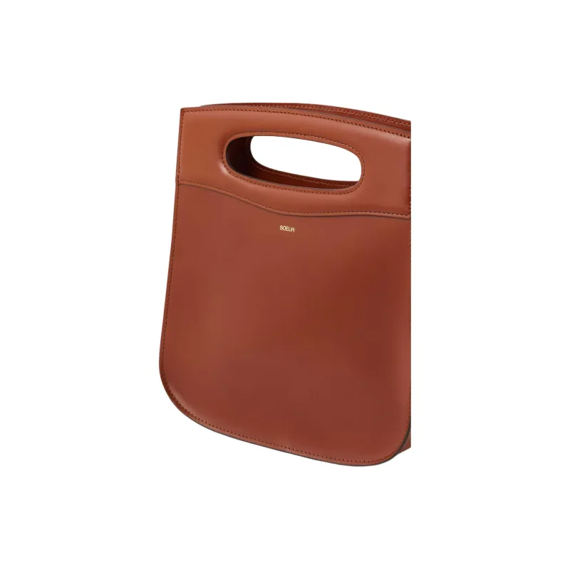 SOEUR Leather One Shoulder Handbags Women's Cognac-3
