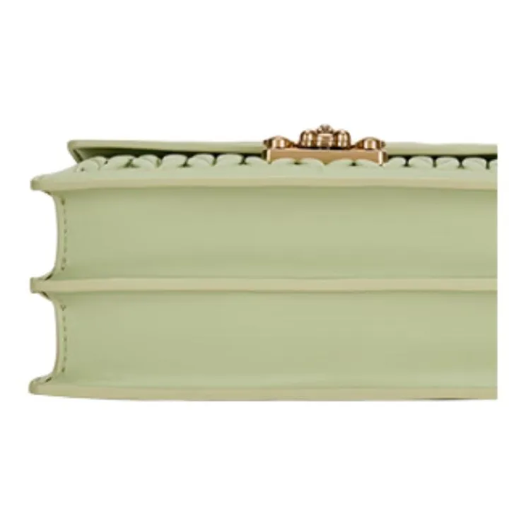 Hush Puppies Synthetic Leather Crossbody One Shoulder Handbag Medium Size Women's Light Green-4