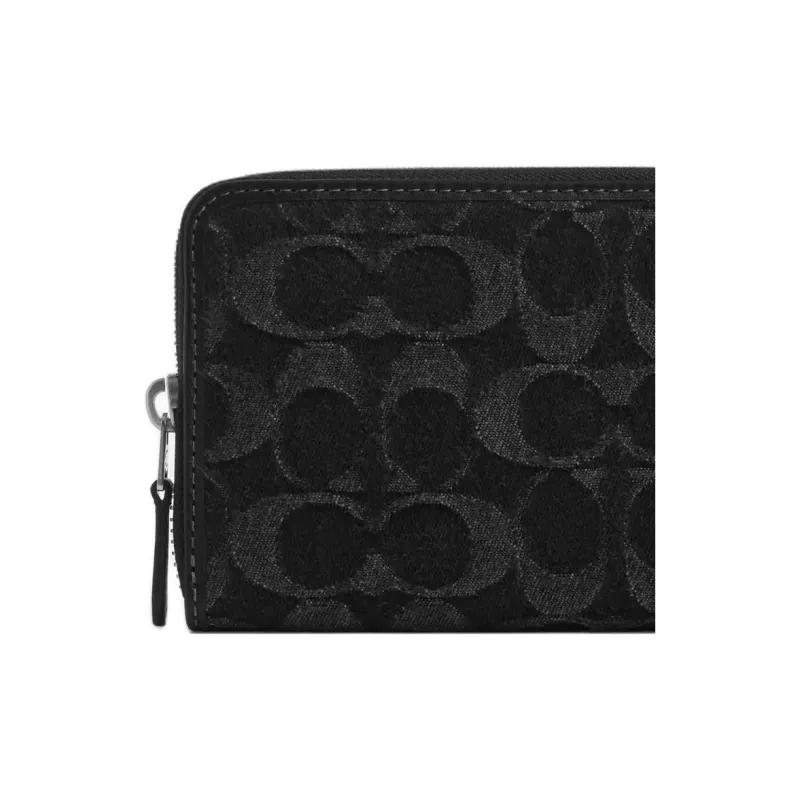 COACH Accordion Wallet Denim Wallet Small Size Men's Black-3