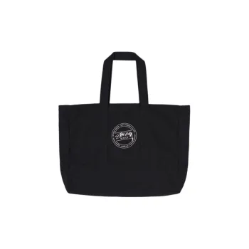 Stussy Fabric Tote Bag Shopping Bag Shoulder Bag Handbag Unisex Black