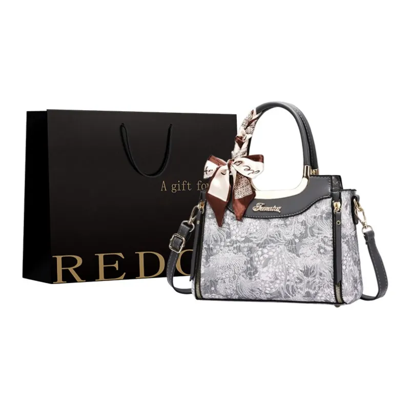 REDOO PU Handbag Regular Women's Black/Red/Gray/Pink/Earth Yellow-4