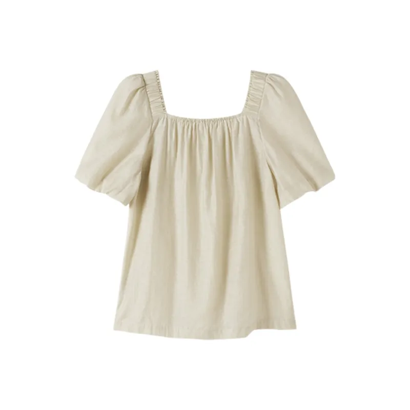 XIANGYING Shirt Women's Light Yellow-1