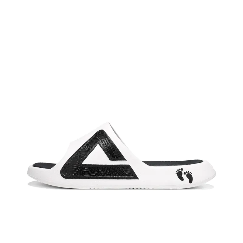 PEAK Slip Resistant Odor Resistant Abrasion Resistant Slide Slippers Men's Ivory Black-0