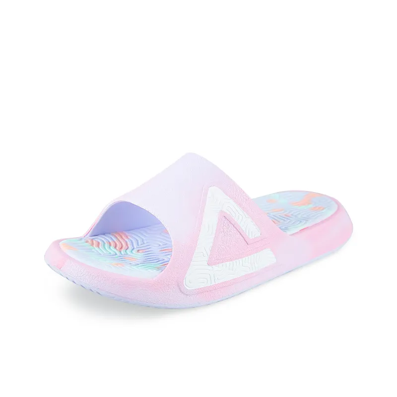 PEAK Tai Ji1.0 Quiet Slip Resistant Abrasion Resistant Slide Slippers Unisex White Pink Blue-2