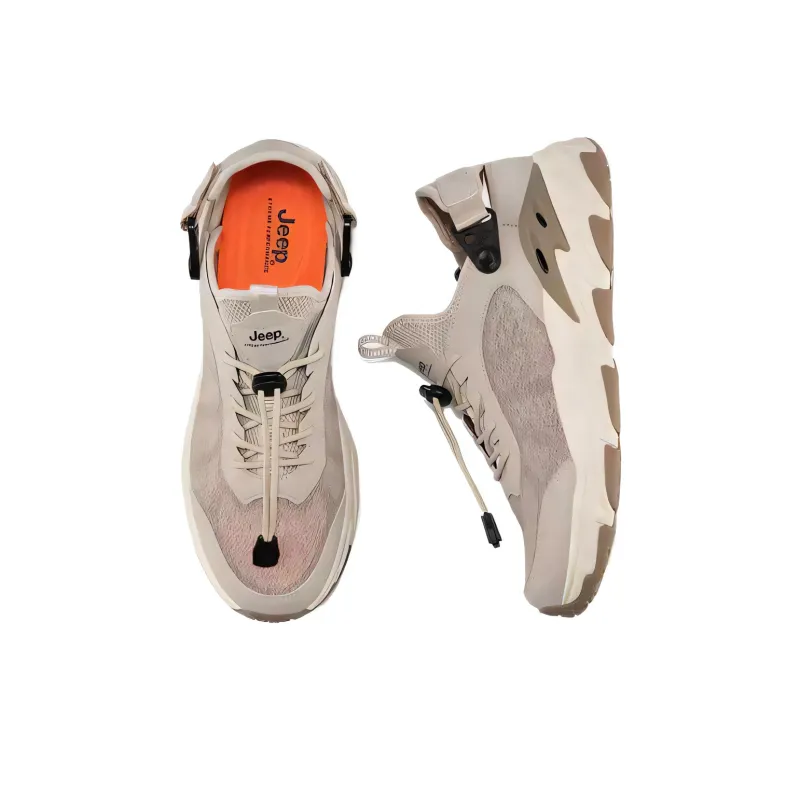 Jeep Outdoor Life Breathable Low Top Hiking Shoes Men's Khaki-3