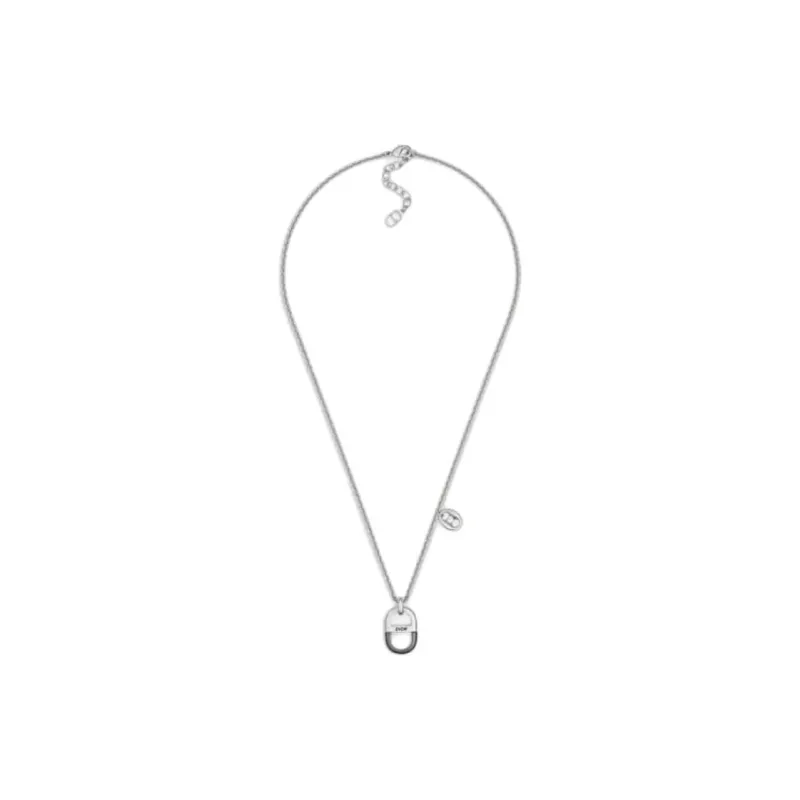 DIOR Silver, Ruthenium Plated, Brass Necklaces Unisex Silver-1