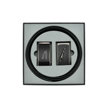 JAGUAR Top Grain Cow Leather Belts Men's Black 3.5cm