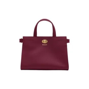 Burberry Calfskin Tote Bag, Shopping Bag, Shoulder Bag, Crossbody Bag, Handbag Mini Women's Burgundy