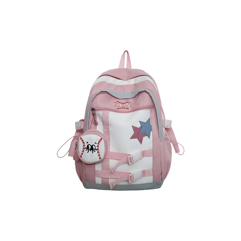 WICKBUEN Nylon Backpack Regular Unisex Ecru/Pink/Violet/Yellow-6