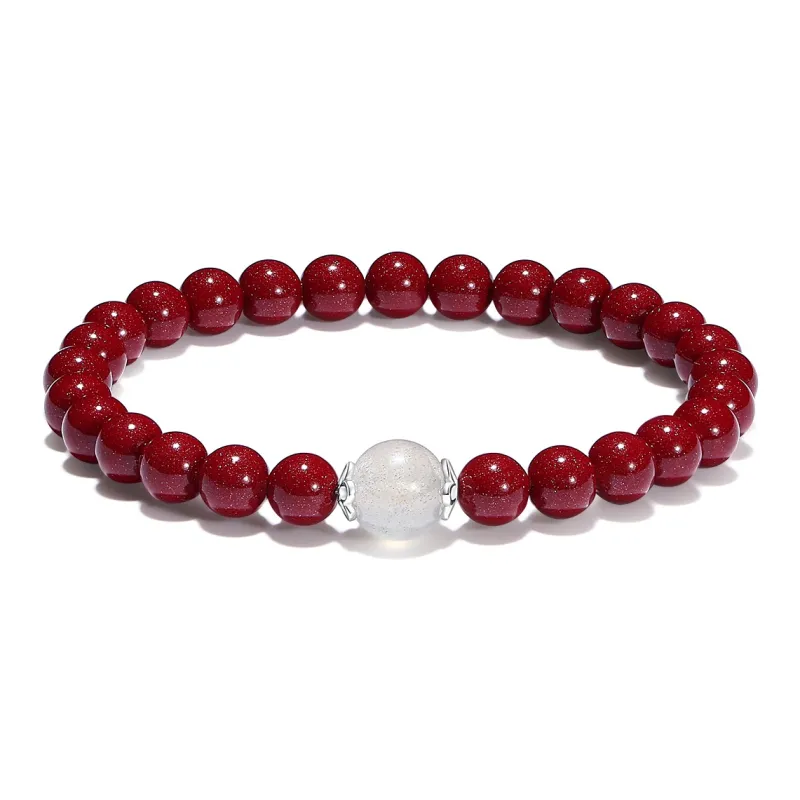 PUTUOSHANWENCHUANG Synthetic/Artificial Cinnabar Jade Bracelets Unisex-0