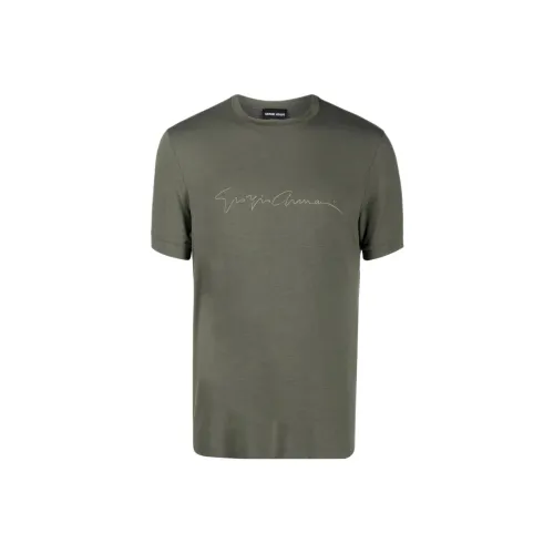 GIORGIO ARMANI T Shirts Men Green