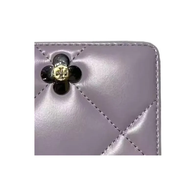 TORY BURCH Leather Wallet Trumpets Women's Purple-1