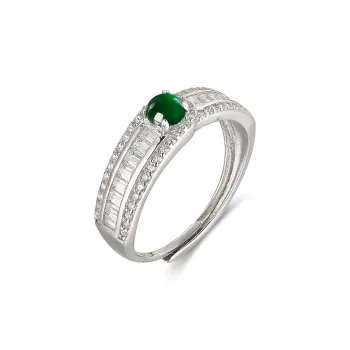 Cuiya Golden Building Ice Type Jadeite Rings Women's