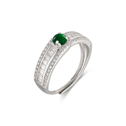 Cuiya Golden Building Ice Type Jadeite Rings Women's