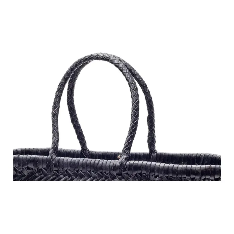 Dragon Diffusion Cow Leather Handbag Trumpets Women's Black-2