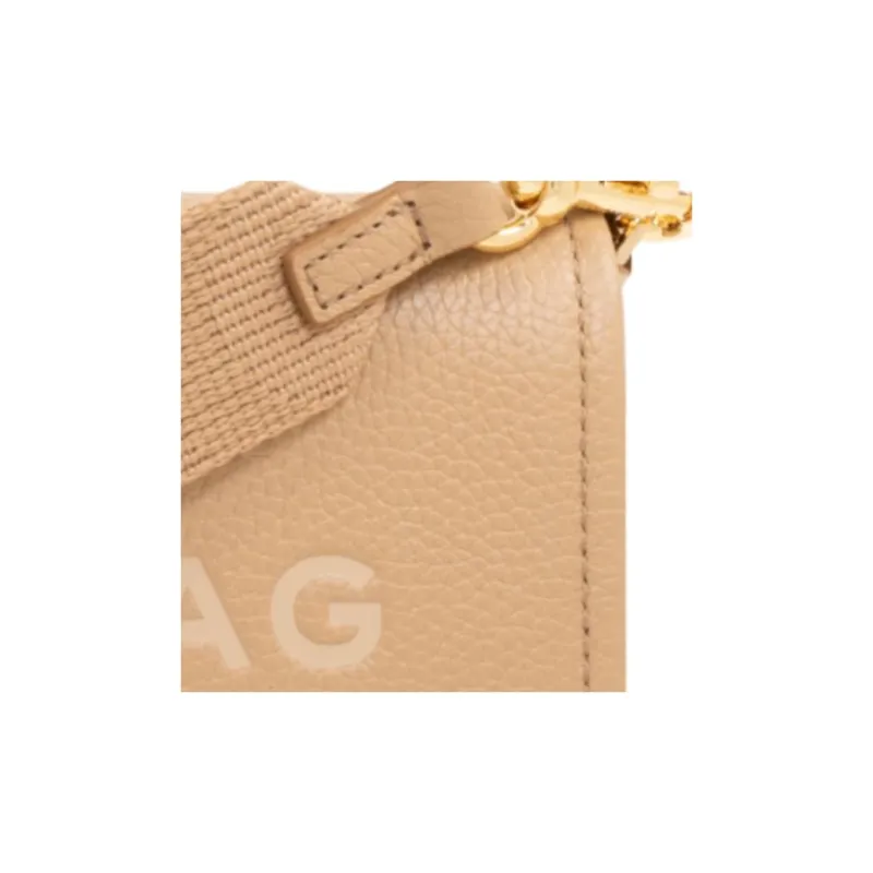 MARC JACOBS Leather Shoulder Bag Mini Women's Beige-3