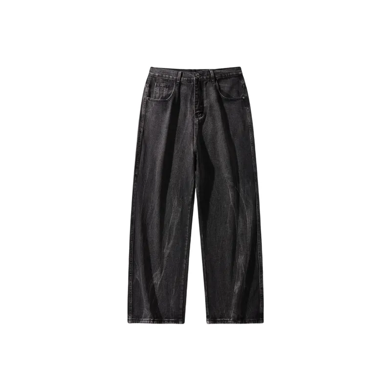 ALCOFM Jeans Unisex Stone Washed Gray-5