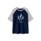 Navy Blue & White Heather Gray