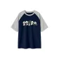 Navy Blue & White Heather Gray