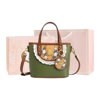 MISS GAIL Synthetic Leather Handbag Regular Women's Green