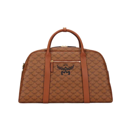 MCM Ottomar Nappa Leather Handbag, Shoulder Bag, Crossbody Bag Extra Large Women's Cognac