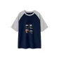 Navy Blue & White Heather Gray