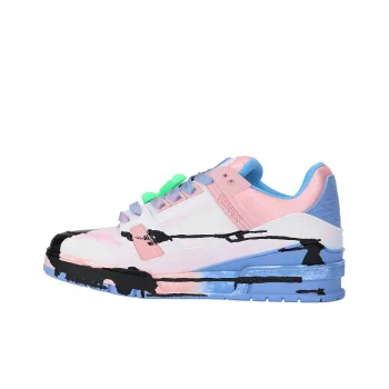 LOUIS VUITTON Trainer Low Top Skateboard Shoes Unisex Pink Blue