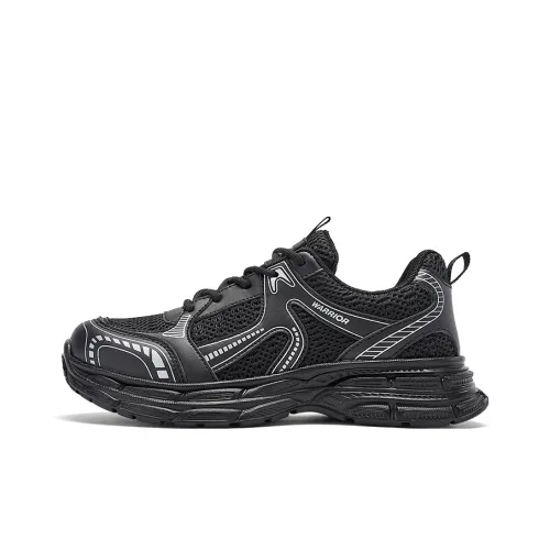 WARRIOR Running Shoes Men Low Top White/Blue/Black
