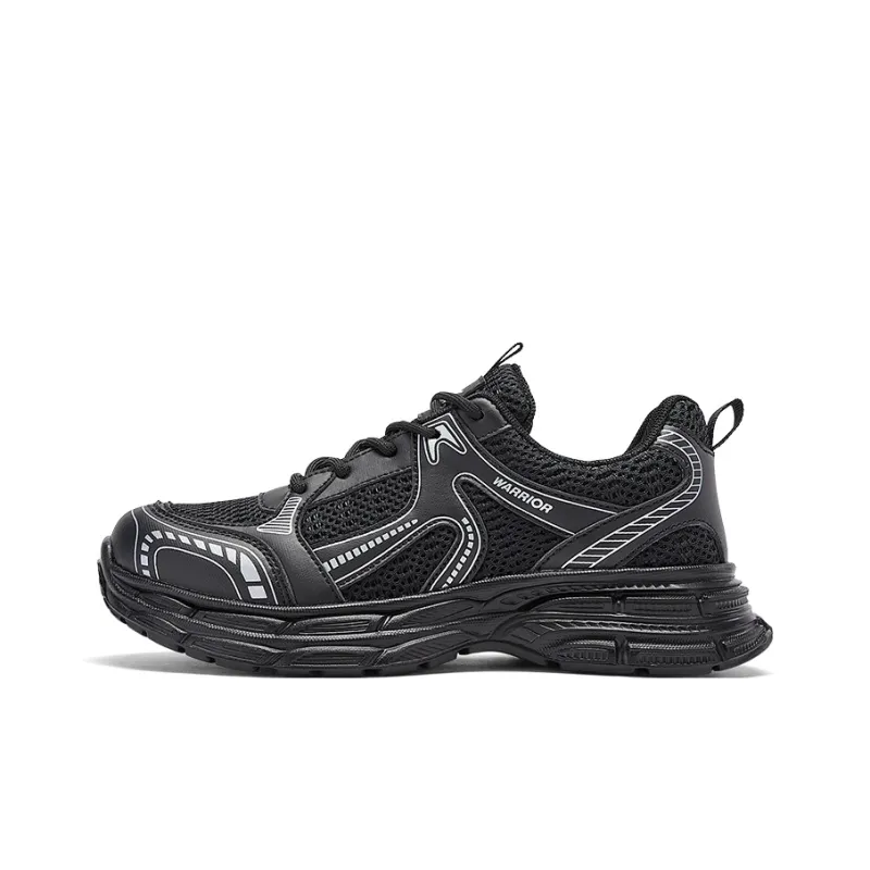 WARRIOR Chunky Sneakers Unisex Low Top Black-0