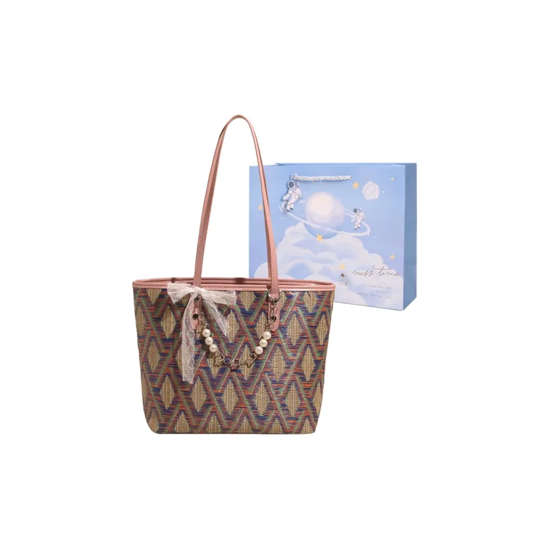 Duoluplo Doron Paul Woven Tote Bag, Shoulder Bag Women's Multicolor-4