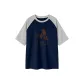 Navy Blue & White Heather Gray