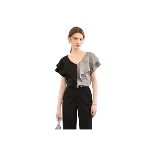 TOUCH Shirts Women's Black & Gray Brown