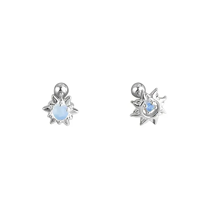 Happy Tide S999 Fine Silver Stud Earrings Women's-0