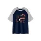 Navy Blue & White Heather Gray