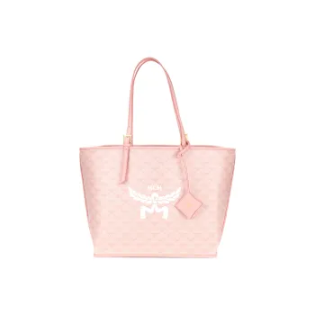 MCM Canvas Bag, One Shoulder Handbag Medium Size Women's Pink