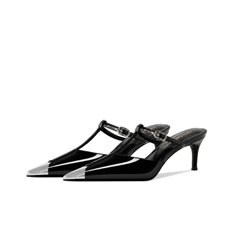 Lan Miao Rubber Sole Closed Toe Slippers Women's Black-1
