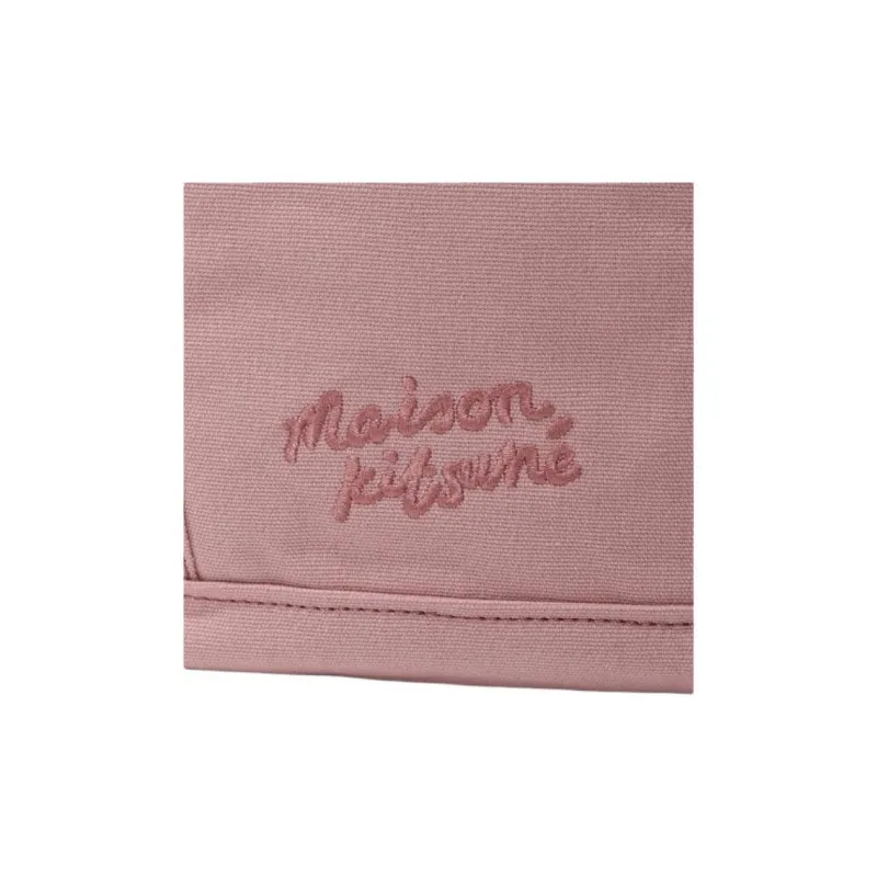 Maison Kitsune Cotton Tote Bag, Shopping Bag, Shoulder Bag, Handbag Trumpets Women's Pink-2