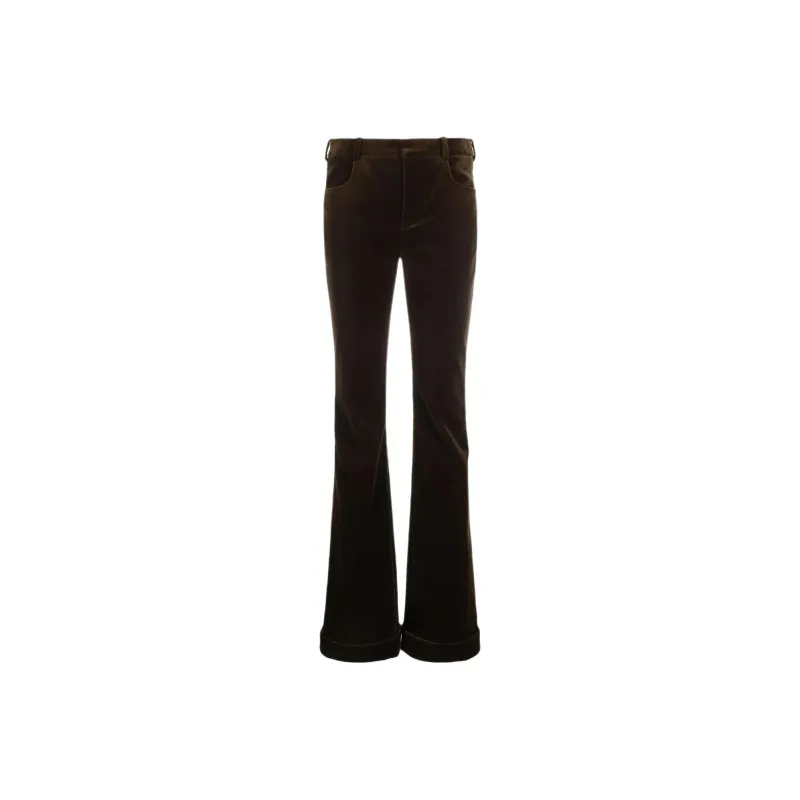 SAINT LAURENT Flared Velvet Trousers-0